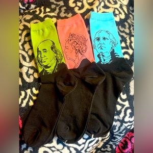 (3) Funky Historical Leader Novelty Socks